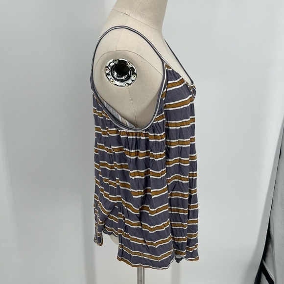 Passport Purple Striped Cold Shoulder Bell Sleeve Blouse Size Small Women’s - Picture 6 of 7